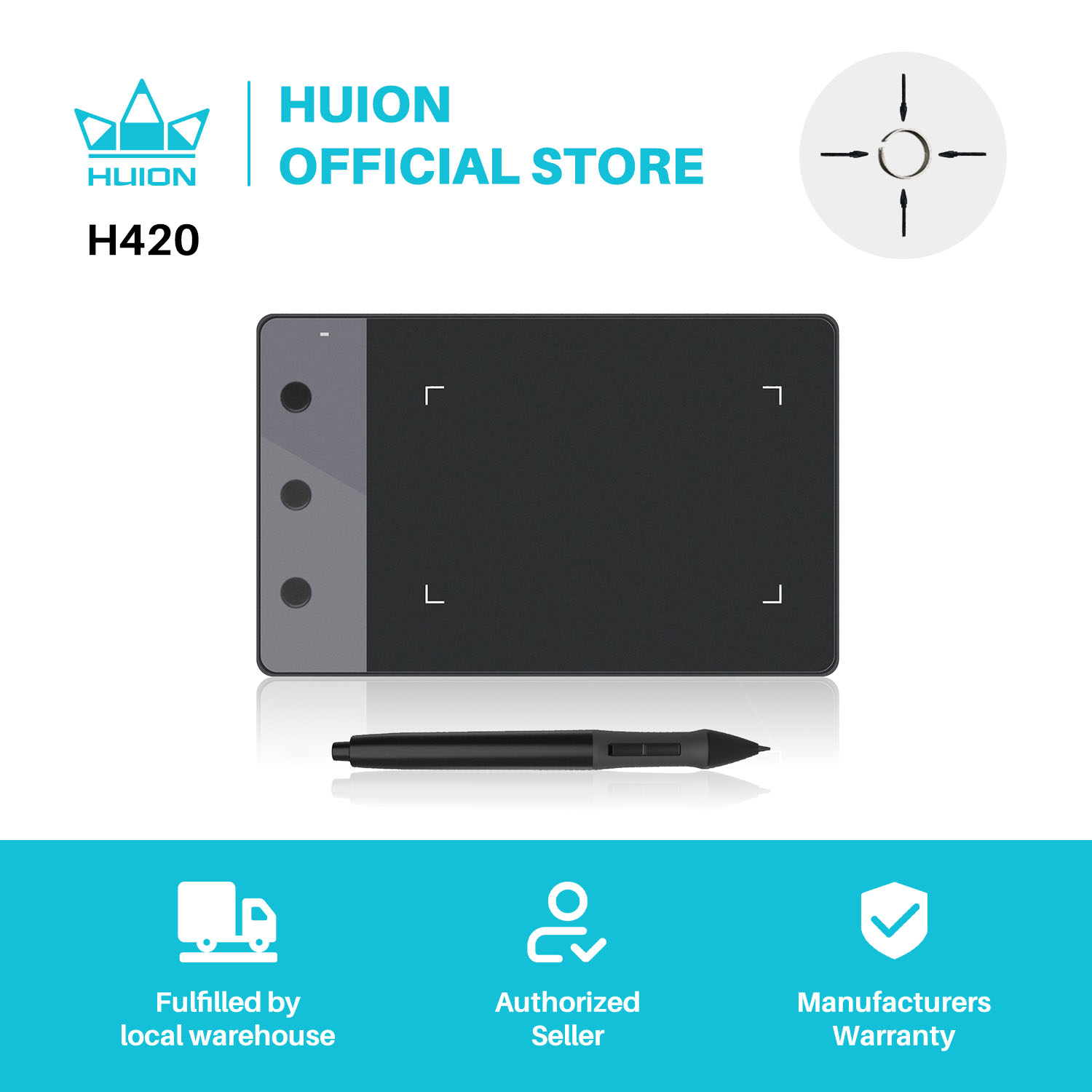 Graphic Tablet Accessories - New HUION H420 Graphics Tablets 4