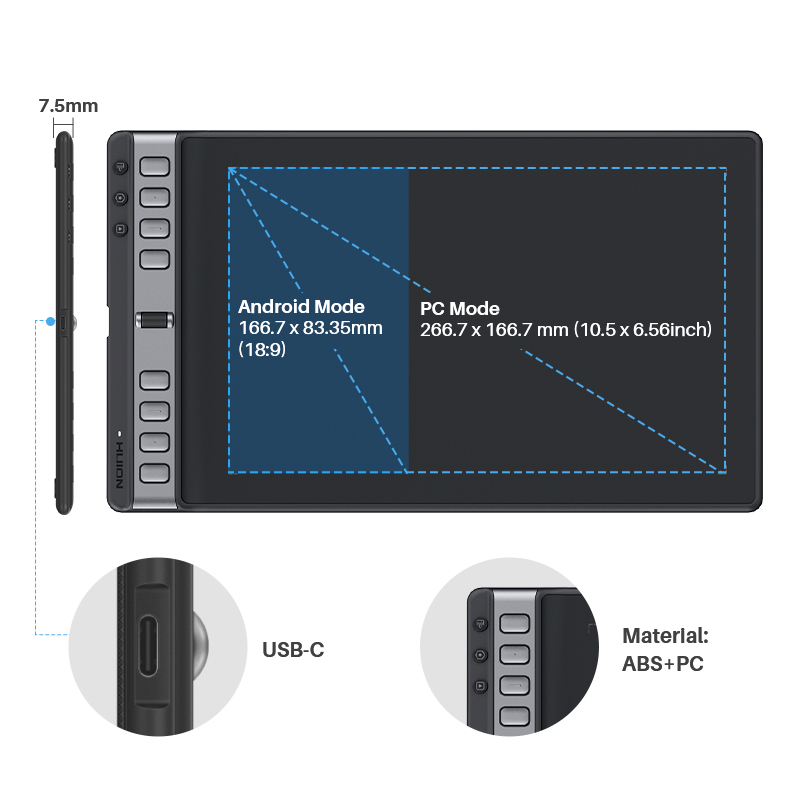 Huion Inspiroy 2 L 10.5x6.56 I - Graphic Tablet Accessories review and price